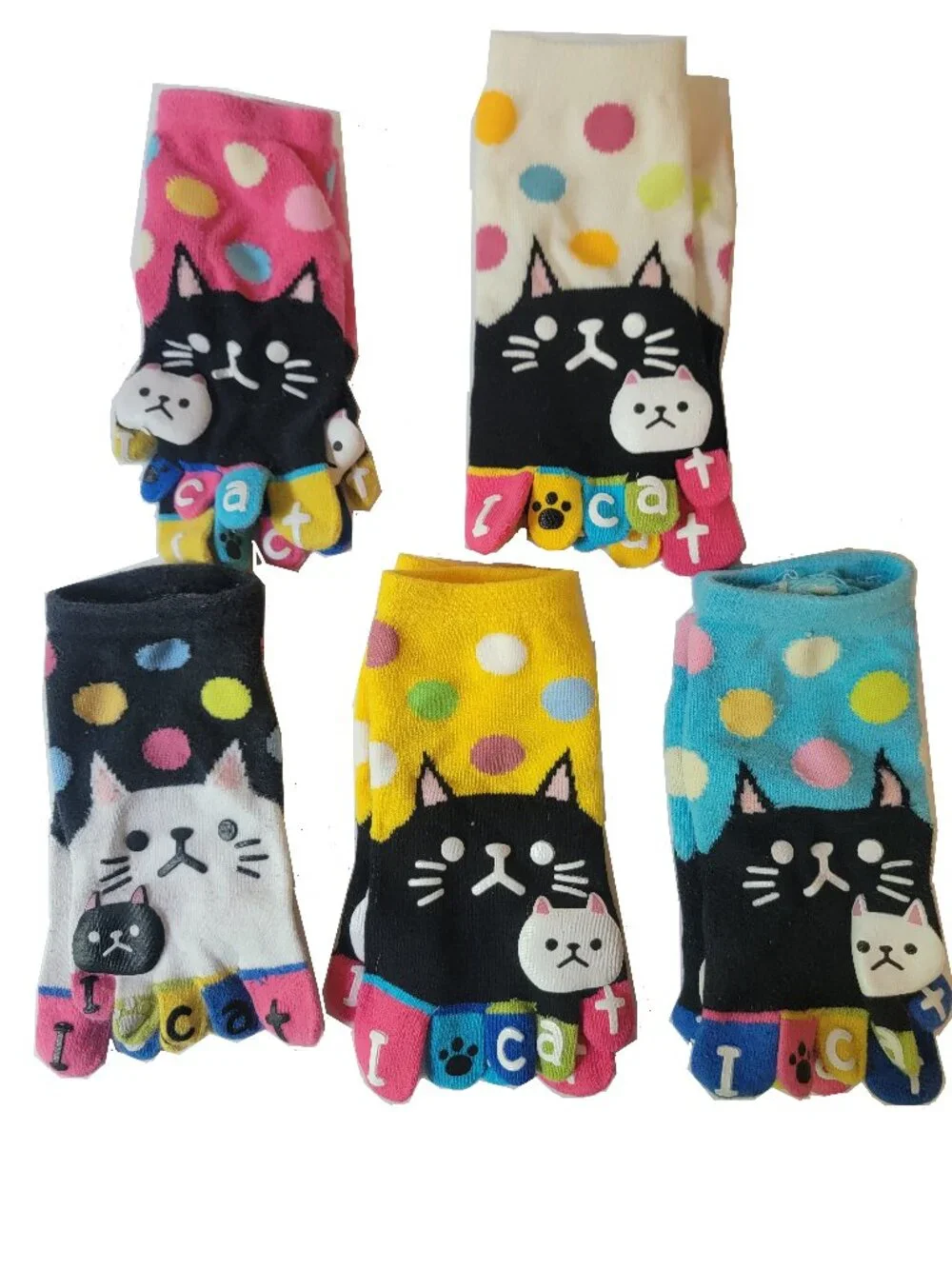 Cat Toe Socks - Five Pairs